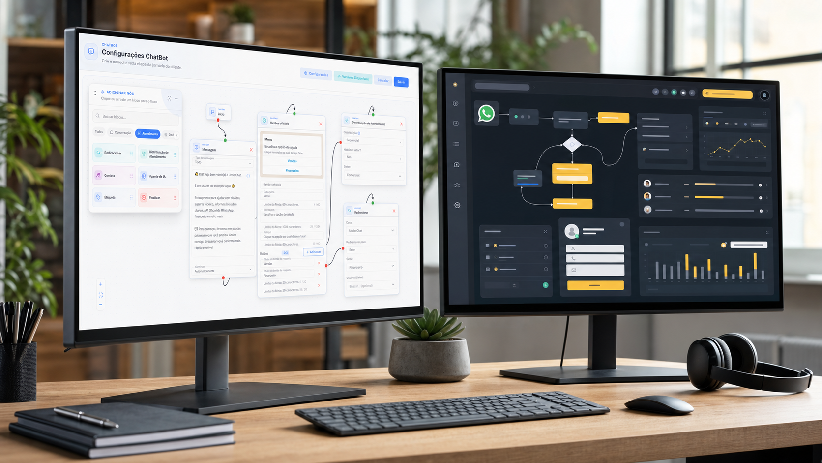 UnderChat vs BotConversa: comparação entre plataforma UnderChat e chatbot e automação para WhatsApp